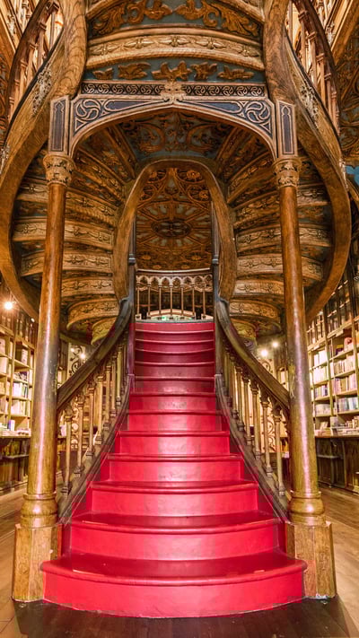 Livraria Lello, Porto, Portugal, (© Plainpicture/AWL/Marco Bottigelli) mobile wallpaper