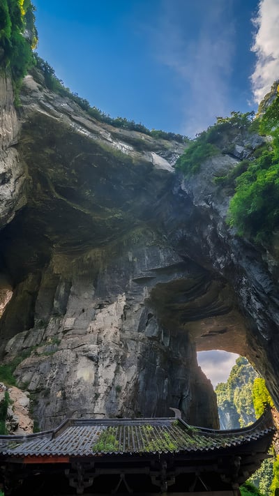 Three Natural Bridges, Wulong Karst National Geology Park, China (© Pav-Pro Photography Ltd/Shutterstock) mobile wallpaper