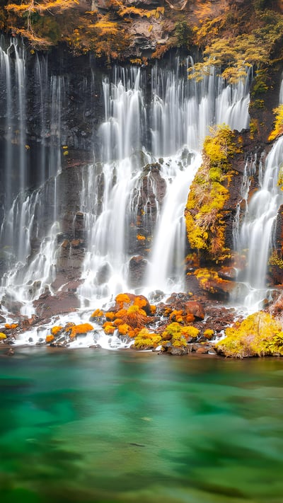 白糸の滝, 静岡県 富士宮市 (© Sean Pavone/Alamy Stock Photo) mobile wallpaper