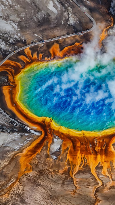 Grand Prismatic Spring, Yellowstone National Park, Wyoming (© Ajith Kumar/Getty Images) mobile wallpaper