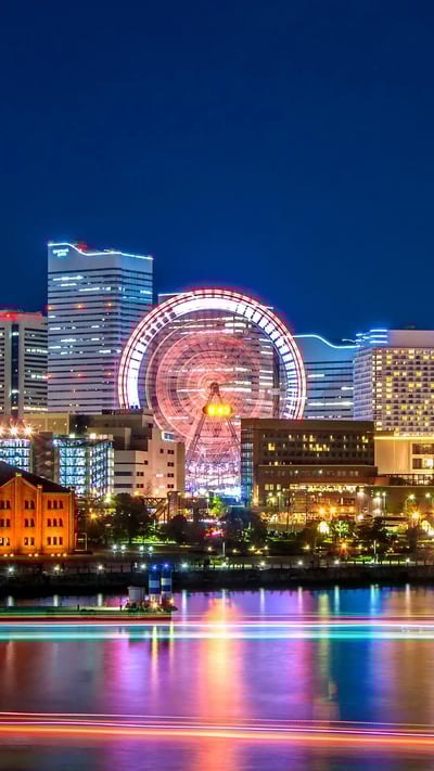 みなとみらいの夜景, 神奈川 横浜 (© Mytruestory Photography/Getty Images) mobile wallpaper