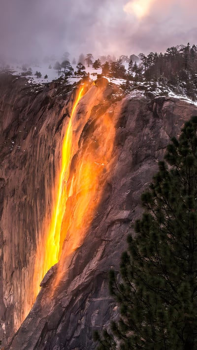 Firefall at Horsetail Fall, Yosemite National Park, California (© Gregory B Cuvelier/Shutterstock) mobile wallpaper