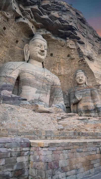 Yungang Grottoes, Datong, Shanxi province, China (© Eric Yang/Getty Images) mobile wallpaper